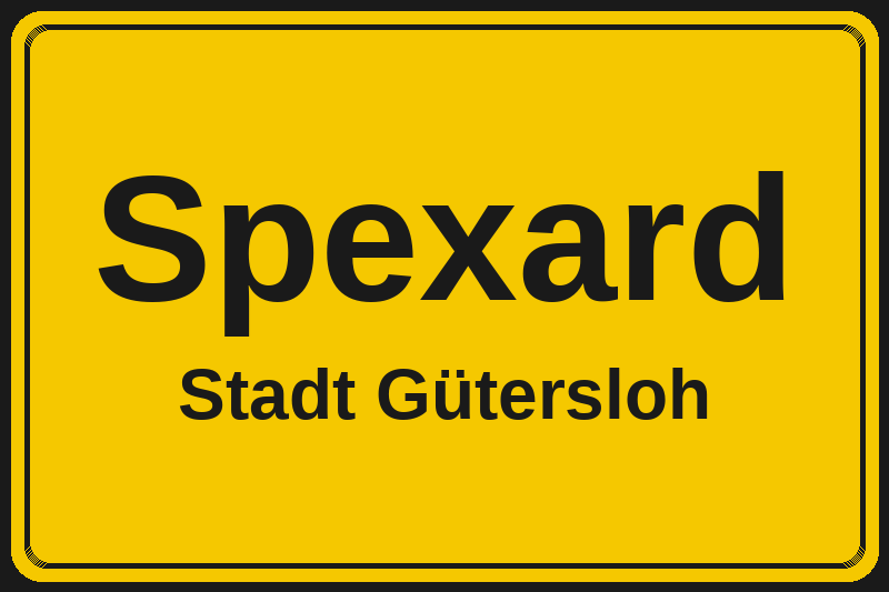 Ortsschild Spexard in Gütersloh – Hotels, Pensionen und Ferienwohnungen im Stadtteil