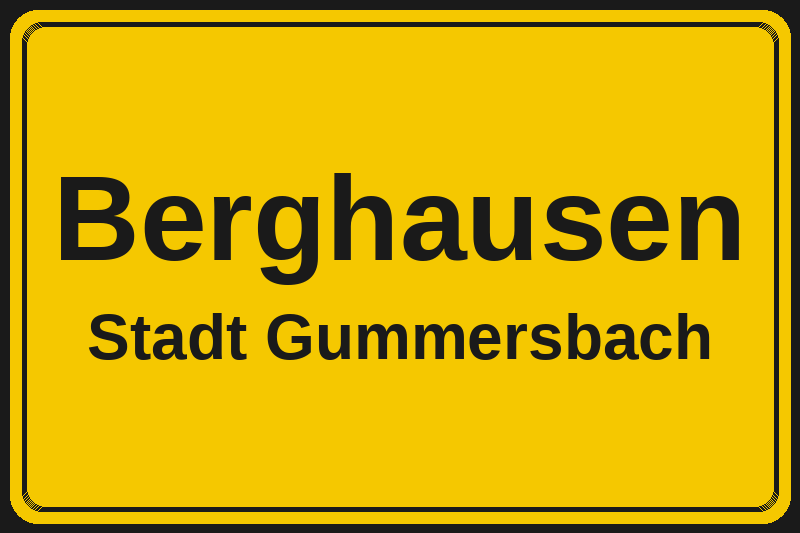 Berghausen (Gummersbach) – Hotels im Stadtteil Ortsschild Berghausen in Gummersbach – Hotels, Pensionen und Ferienwohnungen im Stadtteil