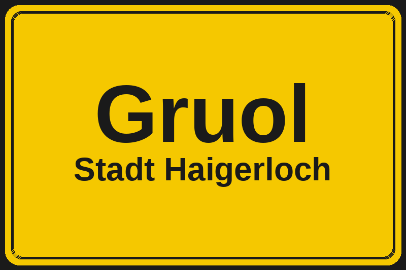 Gruol (Haigerloch) – Hotels im Stadtteil Ortsschild Gruol in Haigerloch – Hotels, Pensionen und Ferienwohnungen im Stadtteil