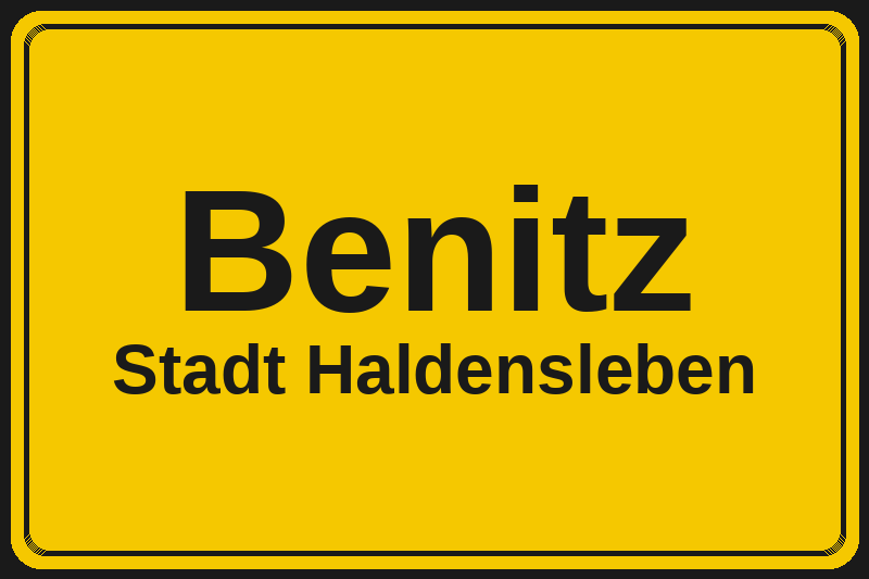 Benitz (Haldensleben) – Hotels im Stadtteil Ortsschild Benitz in Haldensleben – Hotels, Pensionen und Ferienwohnungen im Stadtteil