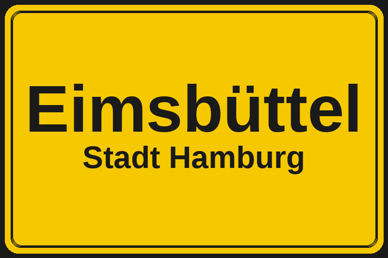 Ortsschild Eimsbüttel in Hamburg – Hotels, Pensionen und Ferienwohnungen im Stadtteil