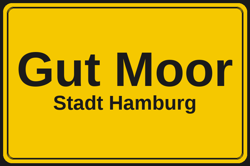 Ortsschild Gut Moor in Hamburg – Hotels, Pensionen und Ferienwohnungen im Stadtteil