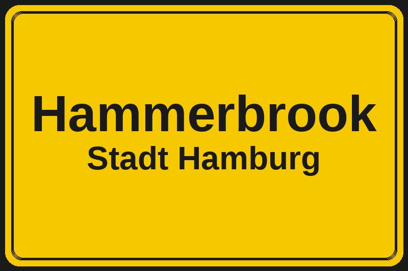 Ortsschild Hammerbrook in Hamburg – Hotels, Pensionen und Ferienwohnungen im Stadtteil
