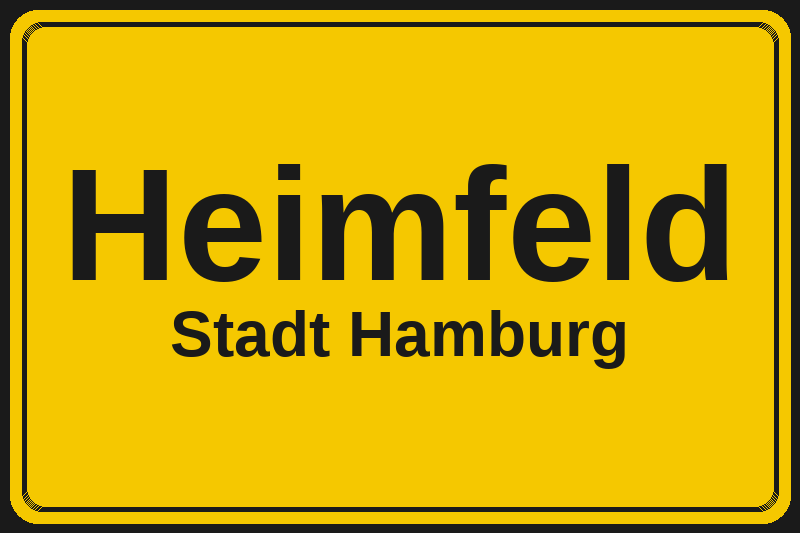 Ortsschild Heimfeld in Hamburg – Hotels, Pensionen und Ferienwohnungen im Stadtteil