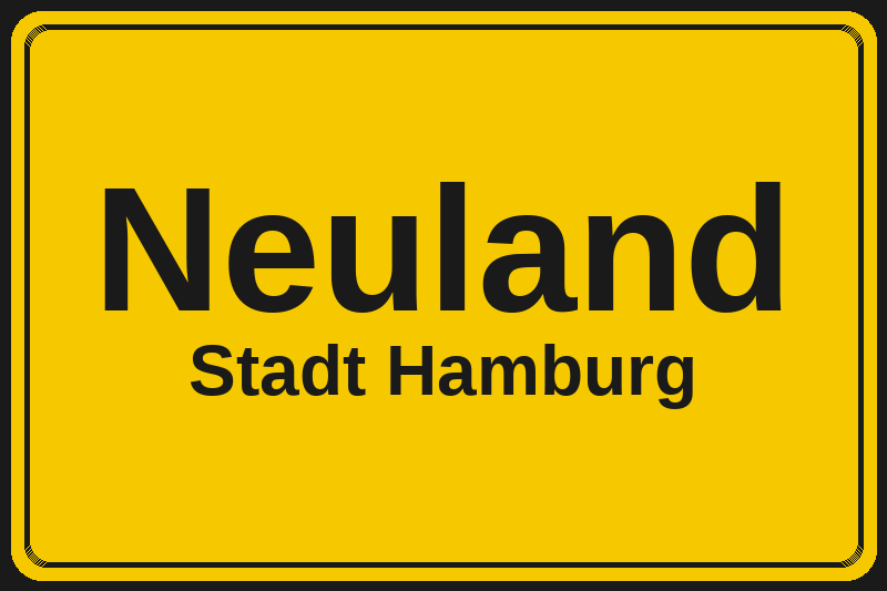 Ortsschild Neuland in Hamburg – Hotels, Pensionen und Ferienwohnungen im Stadtteil