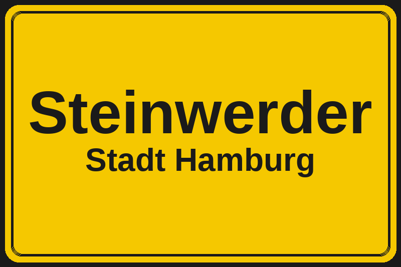 Ortsschild Steinwerder in Hamburg – Hotels, Pensionen und Ferienwohnungen im Stadtteil