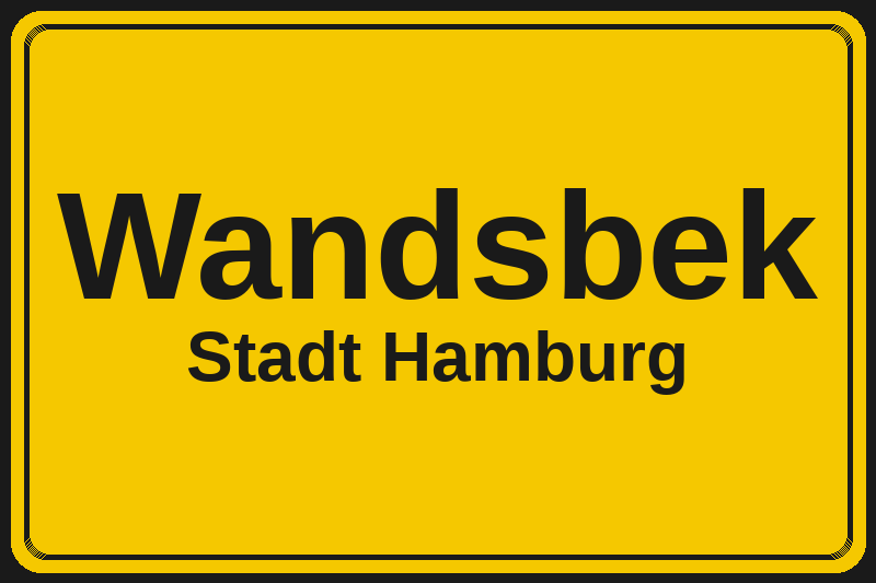 Ortsschild Wandsbek in Hamburg – Hotels, Pensionen und Ferienwohnungen im Stadtteil