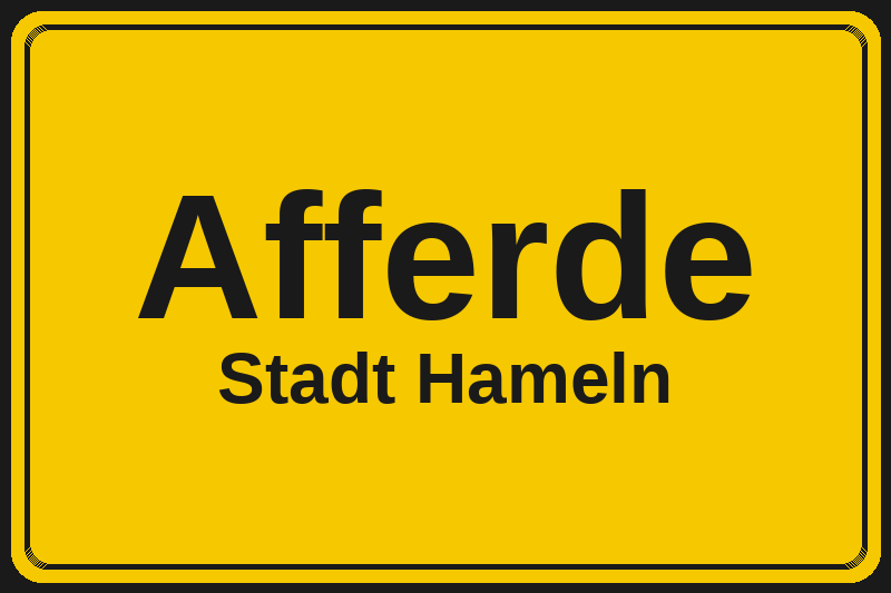 Ortsschild Afferde in Hameln – Hotels, Pensionen und Ferienwohnungen im Stadtteil