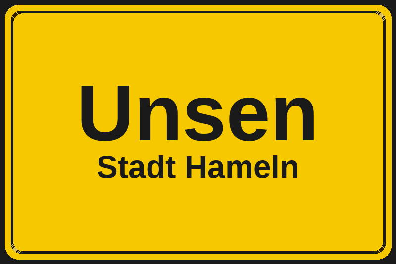 Ortsschild Unsen in Hameln – Hotels, Pensionen und Ferienwohnungen im Stadtteil