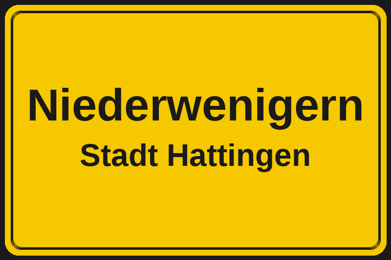 Niederwenigern (Hattingen) – Hotels im Stadtteil Ortsschild Niederwenigern in Hattingen – Hotels, Pensionen und Ferienwohnungen im Stadtteil