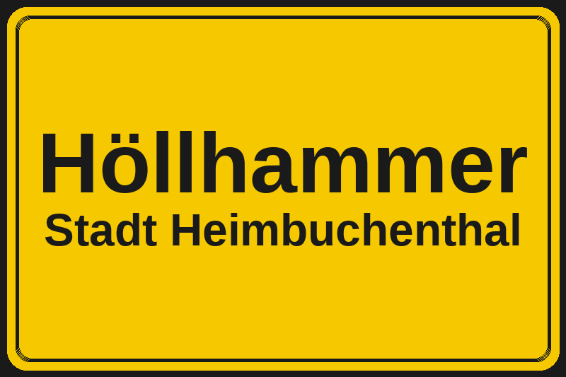 Ortsschild Höllhammer in Heimbuchenthal – Hotels, Pensionen und Ferienwohnungen im Stadtteil