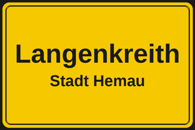 Ortsschild Langenkreith in Hemau – Hotels, Pensionen und Ferienwohnungen im Stadtteil
