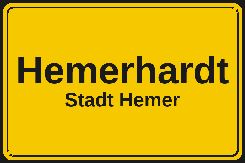 Ortsschild Hemerhardt in Hemer – Hotels, Pensionen und Ferienwohnungen im Stadtteil