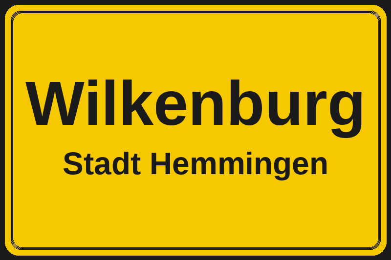 Ortsschild Wilkenburg in Hemmingen – Hotels, Pensionen und Ferienwohnungen im Stadtteil