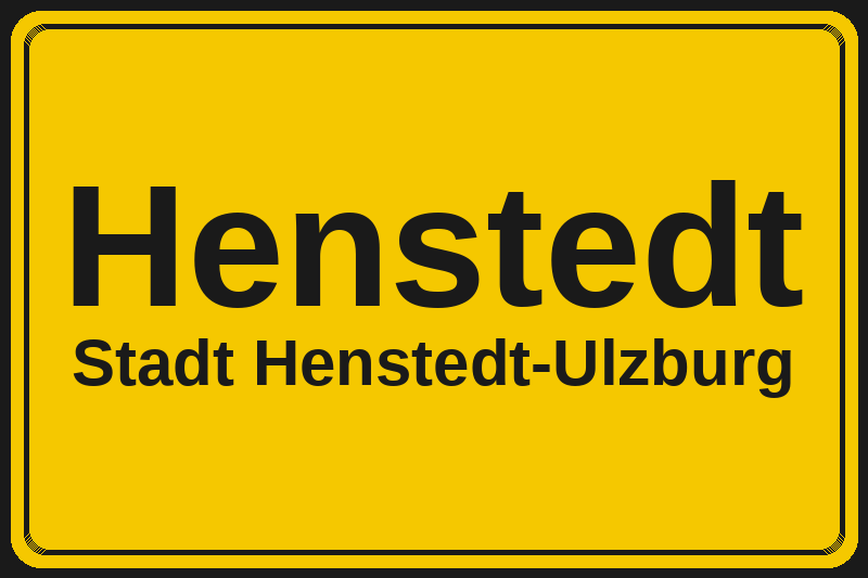 Ortsschild Henstedt in Henstedt-Ulzburg – Hotels, Pensionen und Ferienwohnungen im Stadtteil