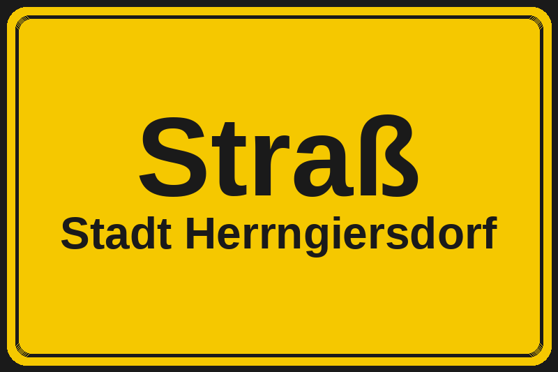 Ortsschild Straß in Herrngiersdorf – Hotels, Pensionen und Ferienwohnungen im Stadtteil
