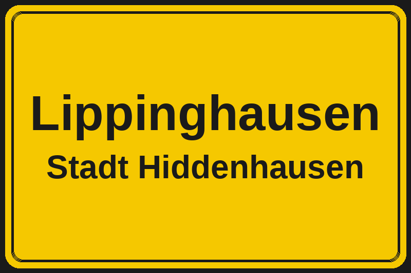 Ortsschild Lippinghausen in Hiddenhausen – Hotels, Pensionen und Ferienwohnungen im Stadtteil