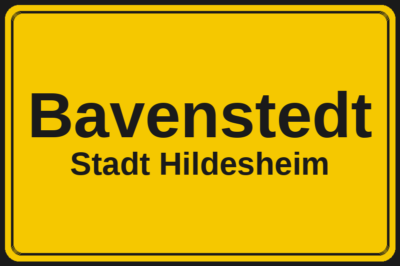 Ortsschild Bavenstedt in Hildesheim – Hotels, Pensionen und Ferienwohnungen im Stadtteil