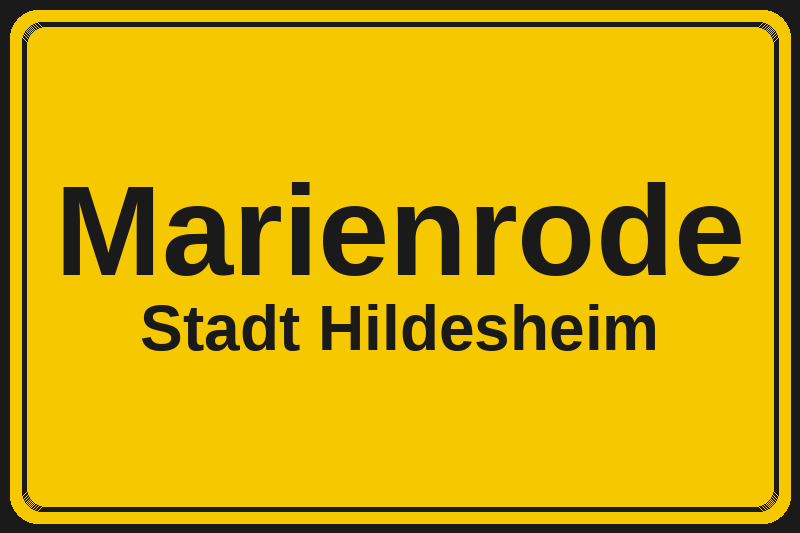 Ortsschild Marienrode in Hildesheim – Hotels, Pensionen und Ferienwohnungen im Stadtteil