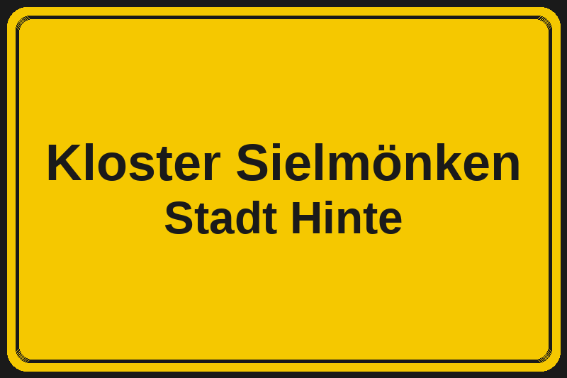 Ortsschild Kloster Sielmönken in Hinte – Hotels, Pensionen und Ferienwohnungen im Stadtteil