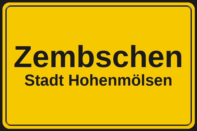 Ortsschild Zembschen in Hohenmölsen – Hotels, Pensionen und Ferienwohnungen im Stadtteil