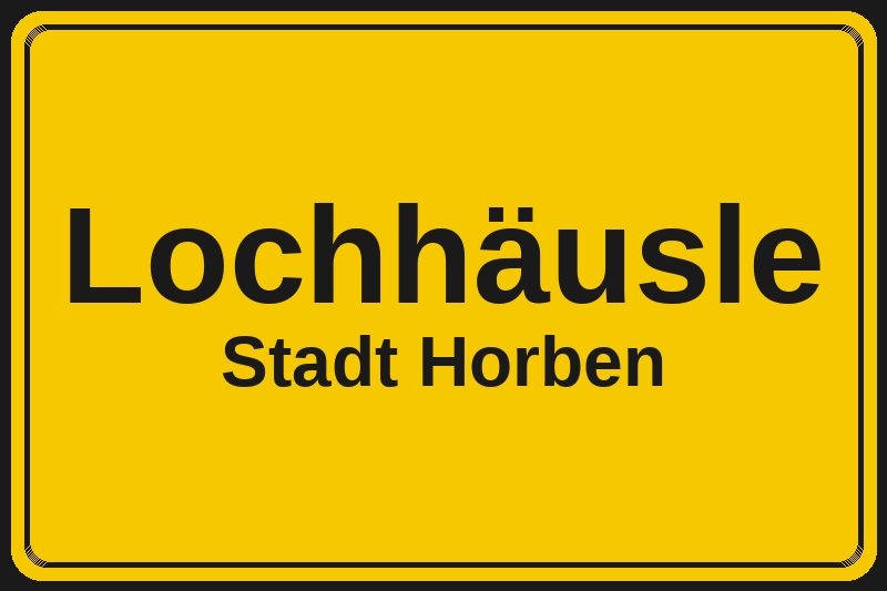 Ortsschild Lochhäusle in Horben – Hotels, Pensionen und Ferienwohnungen im Stadtteil