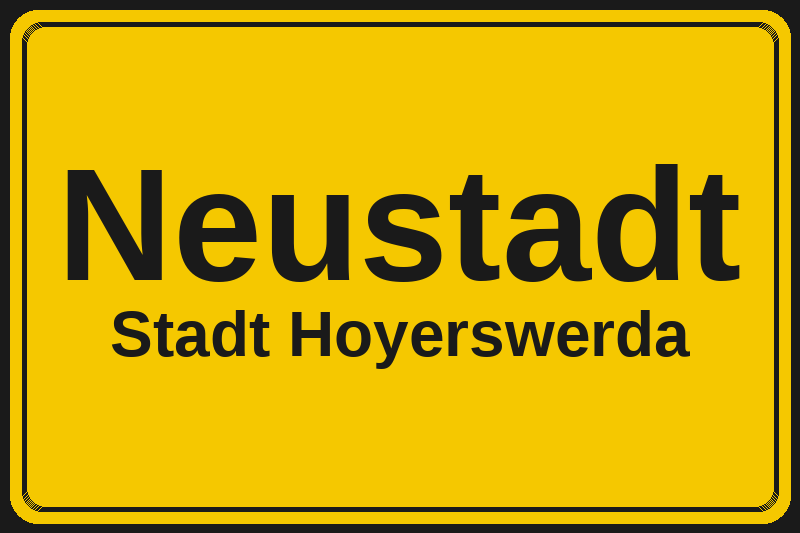 Neustadt (Hoyerswerda) – Hotels im Stadtteil Ortsschild Neustadt in Hoyerswerda – Hotels, Pensionen und Ferienwohnungen im Stadtteil