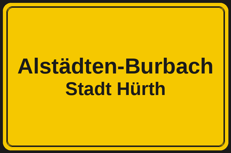 Ortsschild Alstädten-Burbach in Hürth – Hotels, Pensionen und Ferienwohnungen im Stadtteil