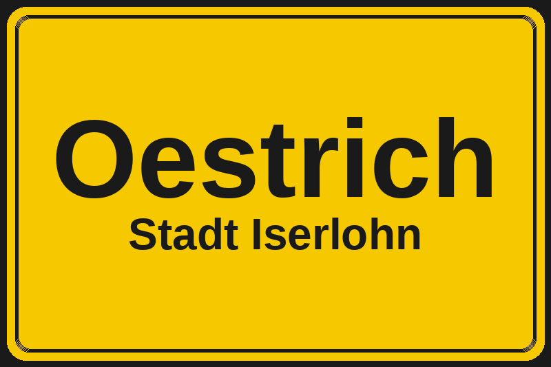 Oestrich (Iserlohn) – Hotels im Stadtteil Ortsschild Oestrich in Iserlohn – Hotels, Pensionen und Ferienwohnungen im Stadtteil