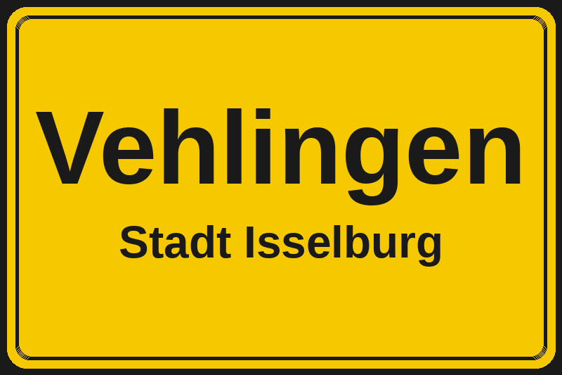 Ortsschild Vehlingen in Isselburg – Hotels, Pensionen und Ferienwohnungen im Stadtteil