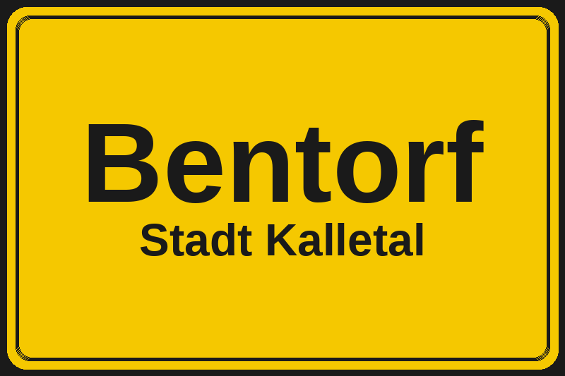 Ortsschild Bentorf in Kalletal – Hotels, Pensionen und Ferienwohnungen im Stadtteil