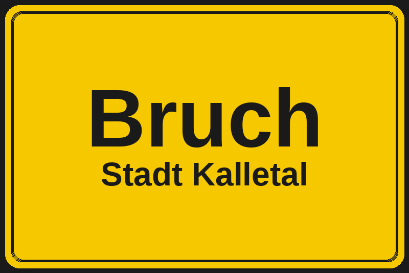Ortsschild Bruch in Kalletal – Hotels, Pensionen und Ferienwohnungen im Stadtteil