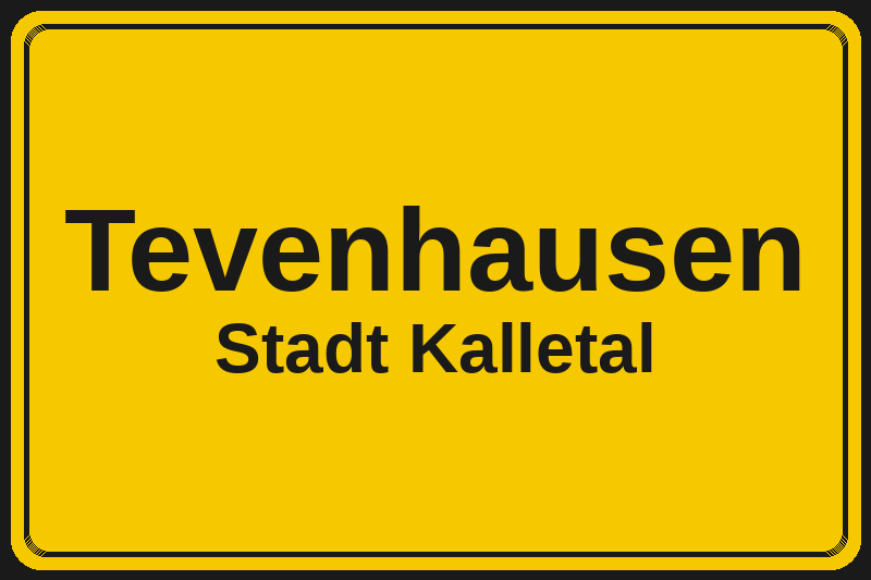 Tevenhausen (Kalletal) – Hotels im Stadtteil Ortsschild Tevenhausen in Kalletal – Hotels, Pensionen und Ferienwohnungen im Stadtteil