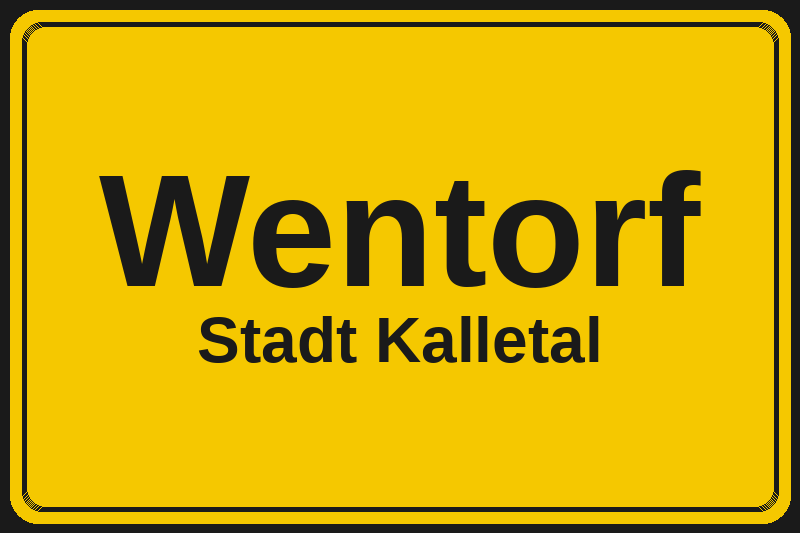 Ortsschild Wentorf in Kalletal – Hotels, Pensionen und Ferienwohnungen im Stadtteil