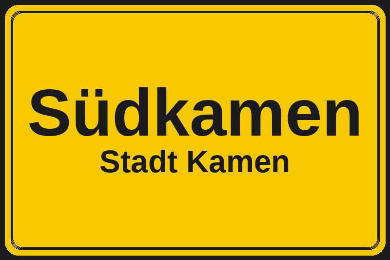 Ortsschild Südkamen in Kamen – Hotels, Pensionen und Ferienwohnungen im Stadtteil