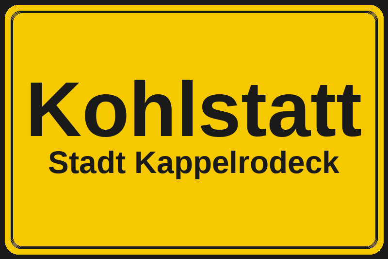 Ortsschild Kohlstatt in Kappelrodeck – Hotels, Pensionen und Ferienwohnungen im Stadtteil