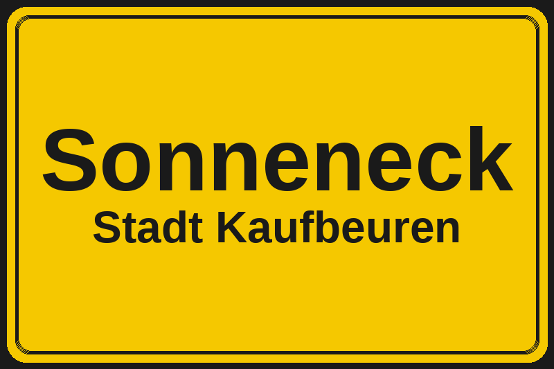 Sonneneck (Kaufbeuren) – Hotels im Stadtteil Ortsschild Sonneneck in Kaufbeuren – Hotels, Pensionen und Ferienwohnungen im Stadtteil