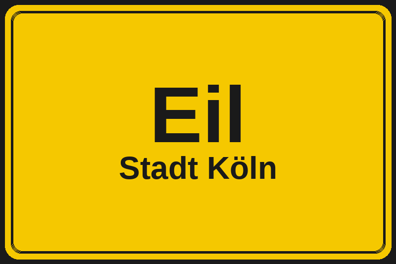 Ortsschild Eil in Köln – Hotels, Pensionen und Ferienwohnungen im Stadtteil