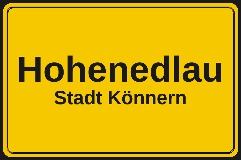 Hohenedlau (Könnern) – Hotels im Stadtteil Ortsschild Hohenedlau in Könnern – Hotels, Pensionen und Ferienwohnungen im Stadtteil