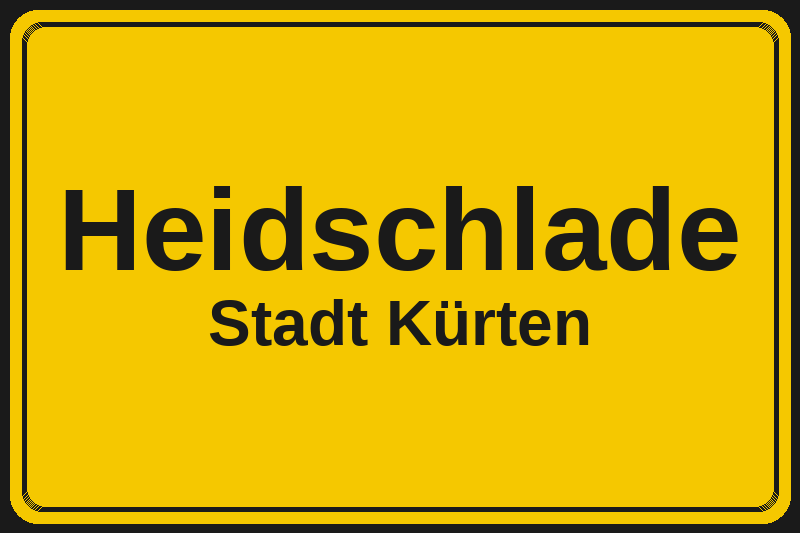 Ortsschild Heidschlade in Kürten – Hotels, Pensionen und Ferienwohnungen im Stadtteil