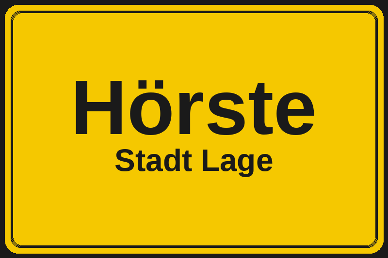 Ortsschild Hörste in Lage – Hotels, Pensionen und Ferienwohnungen im Stadtteil