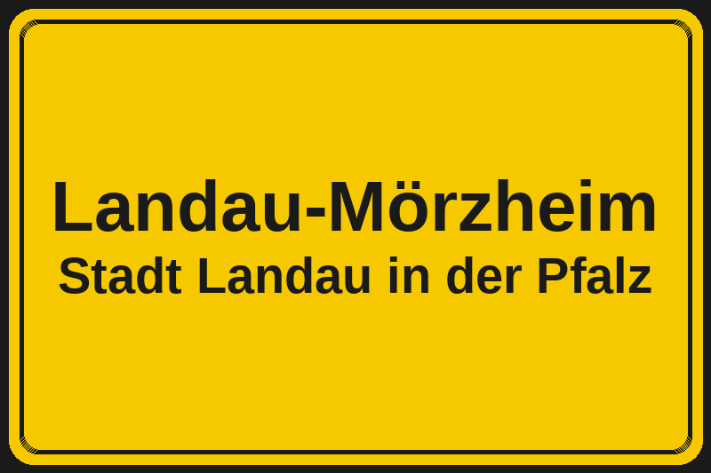Landau-Mörzheim (Landau in der Pfalz) – Hotels im Stadtteil Ortsschild Landau-Mörzheim in Landau in der Pfalz – Hotels, Pensionen und Ferienwohnungen im Stadtteil
