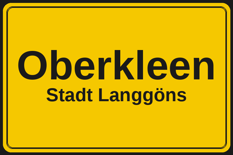 Ortsschild Oberkleen in Langgöns – Hotels, Pensionen und Ferienwohnungen im Stadtteil