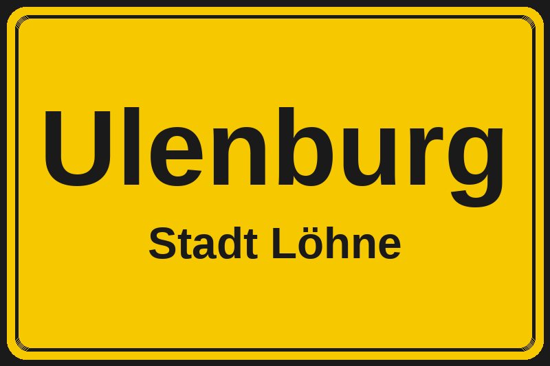 Ortsschild Ulenburg in Löhne – Hotels, Pensionen und Ferienwohnungen im Stadtteil
