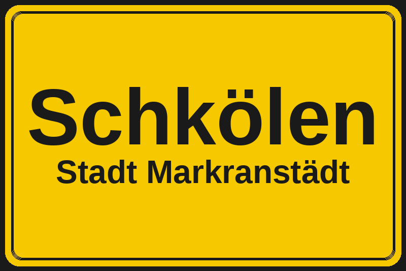 Ortsschild Schkölen in Markranstädt – Hotels, Pensionen und Ferienwohnungen im Stadtteil