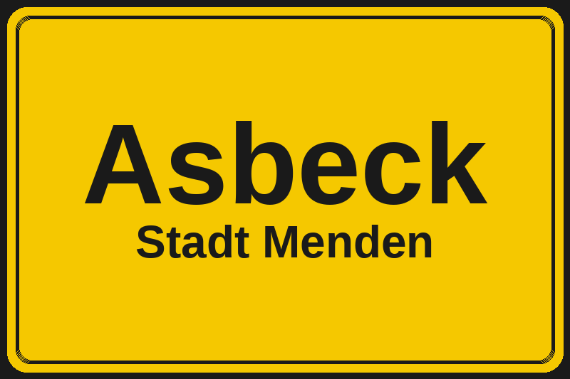 Asbeck (Menden) – Hotels im Stadtteil Ortsschild Asbeck in Menden – Hotels, Pensionen und Ferienwohnungen im Stadtteil