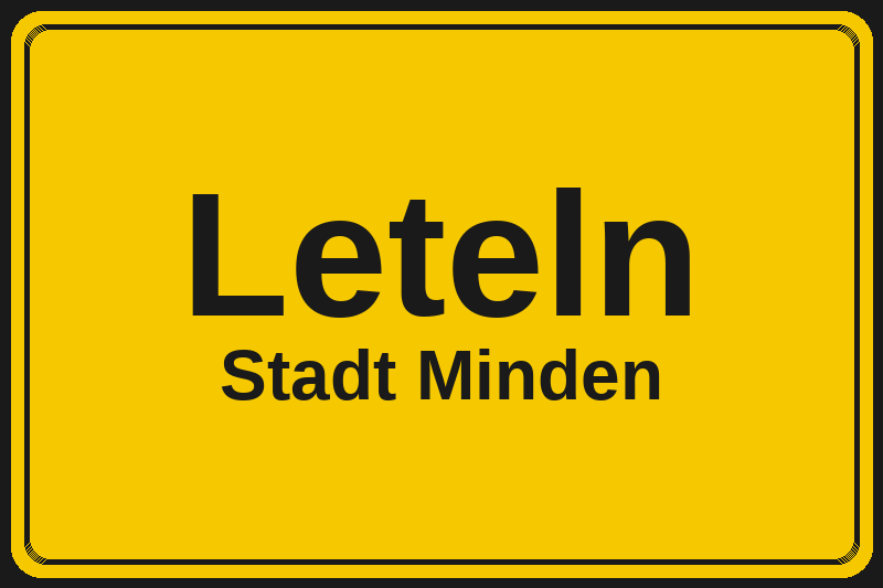 Ortsschild Leteln in Minden – Hotels, Pensionen und Ferienwohnungen im Stadtteil
