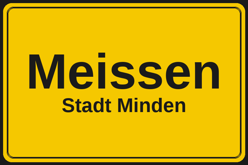 Ortsschild Meissen in Minden – Hotels, Pensionen und Ferienwohnungen im Stadtteil