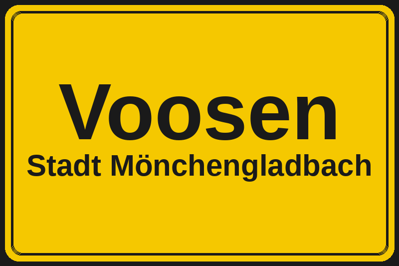 Voosen (Mönchengladbach) – Hotels im Stadtteil Ortsschild Voosen in Mönchengladbach – Hotels, Pensionen und Ferienwohnungen im Stadtteil