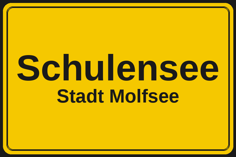 Ortsschild Schulensee in Molfsee – Hotels, Pensionen und Ferienwohnungen im Stadtteil